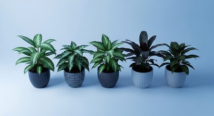 Obraz premium Stylish Potted Plants Modern Home Decor Office Greenery