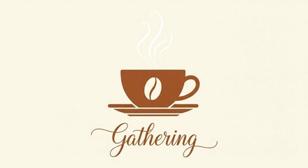 Elegant coffee invitation design for a cozy gathering featuring a steaming cup