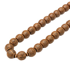 Obraz premium wooden beads on white background