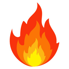 flame illustration, burning fire vector in flat style.