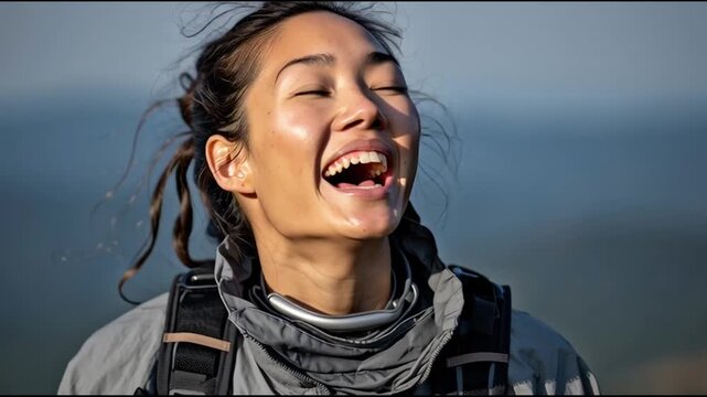 Woman grins 91_51 --bs 1 1_4K_10s