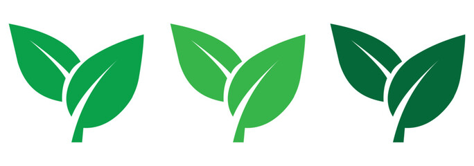 Set of green leaf logo design vector icons