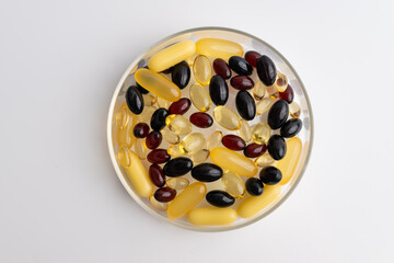 Close up of Various Supplements on Light Background