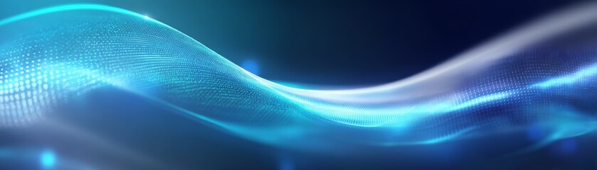 A mesmerizing abstract digital art creation featuring a fluid blue wave background with graceful curves and dynamic light effects evoking a sense of calm and motion.