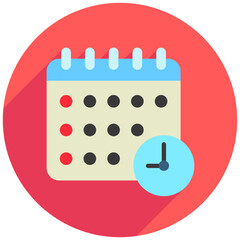 Schedule Rounded Color Icon Mini Illustration Icon. Use For Modern Concept, Print, Ui, Ux Kit, Web And App Development. Vector Related To Office, Education, Examination And More