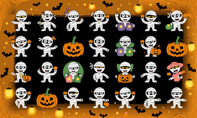 Obraz premium halloween cartoon characters