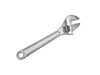  crescent wrench or adjustable wrench on white background