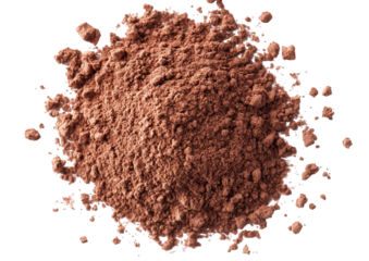 Pile of cocoa powder isolated on transparent background