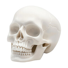 Obraz premium Realistic human skull illustration on a black background