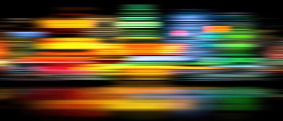 Abstract blurred light streaks, vibrant hues reflected