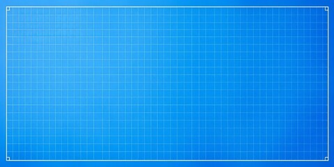 Blank blue blueprint paper with grid lines, ready for engineering designs, background, lines
