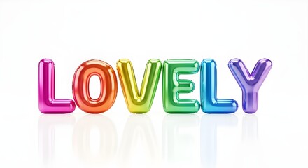 3d colorful name "lovely" isolated on white
