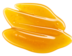 Golden honey smear isolated on transparent background