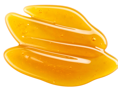 Golden honey smear isolated on transparent background