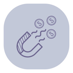 Magnet pulling coins towards it, illustrating concept of attraction and wealth creation