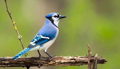 Blue jay perched on a branch