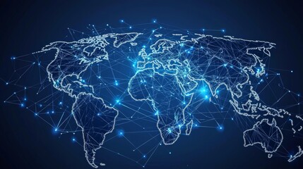 Global network connection. World map point and line composition concept of global business. Vector Illustration