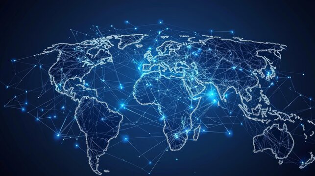 Global network connection. World map point and line composition concept of global business. Vector Illustration - Powered by Adobe