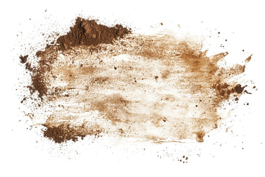 Mud smear texture isolated on transparent background