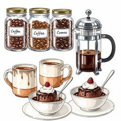 Modern Rustic Coffee Bar & Indoor Plant Graphics