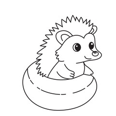 Adorable cartoon hedgehog line art, fun outline illustration for kids coloring, learning, creative drawing, and playful artistic activity.
