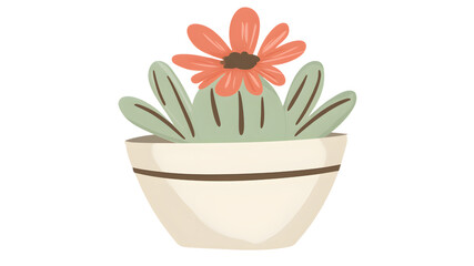 Nurturing a vibrant flower in a decorative pot indoor setting illustration nature