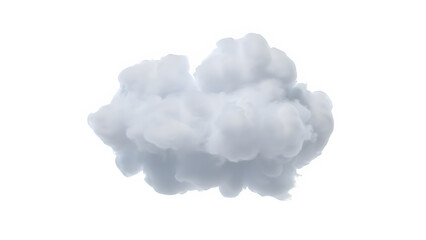 Abstract white fluffy cloud formation isolated on transparent background