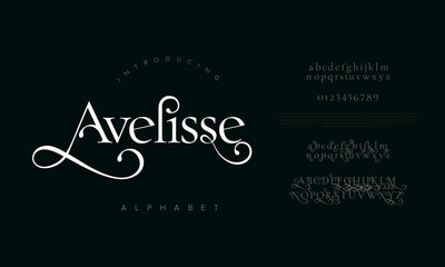 Avelisse Elegant Decorative Serif Font Alphabet
