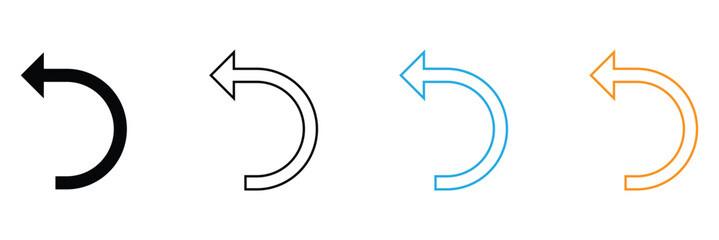 Obraz premium Undo arrow sign icon Line Art Logo set .Eps&nbsp;10.Vector&nbsp;background&nbsp;.