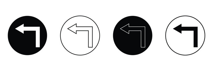 Undo arrow sign icon Line Art Logo set .Eps 10.Vector background .