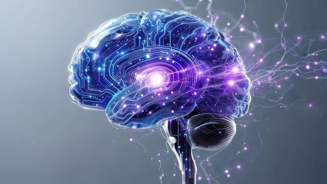 Digital brain illustration