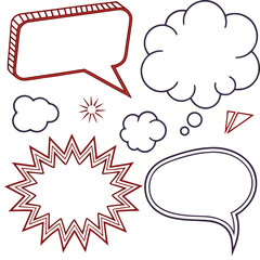 Set of Comic Book Speech Bubbles and Effects