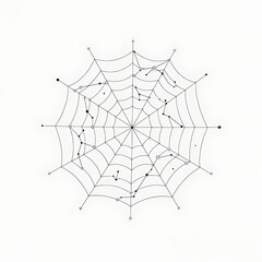 Obraz premium flat black and white of a spider web made of constellations