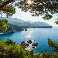 Obraz premium Panoramic Coastal Landscape