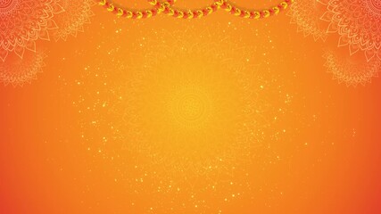 Traditional indian festival decorative rangoli marigold floral garland animated wedding decoration, festival border flower frame on Indian festive of Lights. invitation, promotion holiday Celebration - Powered by Adobe