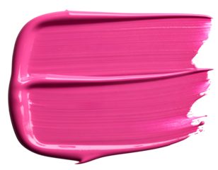 Smear of magenta acrylic paint isolated on transparent background