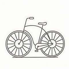 flat black and white of a penny-farthing bicycle with wheels shaped like suns