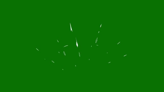 Four types of blast can be used in cartoons and various animation videos. 4K videos, Bursts And Sparks Part VII, Ideal for celebration videos, party visuals, and festive intros, green screen video