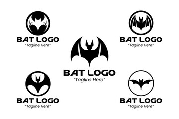 5 Bat Logo Set Modern Minimalist Animal Brand Design