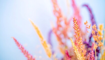 Pastel-toned dried flowers close-up