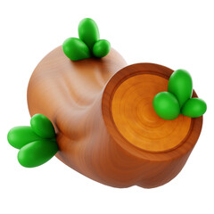 3D Render A playful 3D candy sculpture with caramel shell, orange center, and green leaves; ideal for branding, packaging, and product visuals.