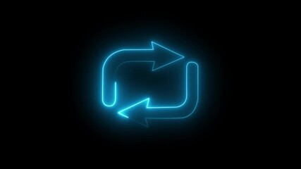 “Glowing Neon Reply Icon Animation on Black Background – Futuristic Communication Symbol Loop” - Powered by Adobe