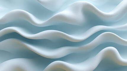 Abstract wavy shape futuristic background I powder blue color, 3D render design