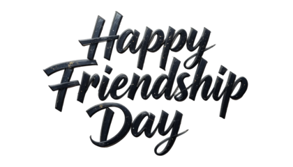 Stylish and elegant dark textured typography design wishing happy friendship day in a modern