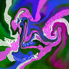 digital abstract painting design that is formed from the synergy and harmony of beautiful colors with unique shapes