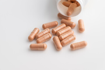 Close up of Multivitamin Supplement on Light Background
