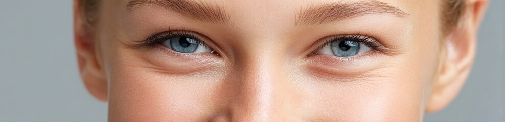 Obraz premium Close-up of Blue Eyes and Under Eye Skin for a Web Banner