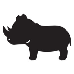 横向きのサイのシルエット