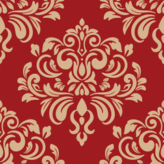 Elegant Seamless Damask Pattern – Vintage Ornamental Floral Background for Luxury Design and Home Decor