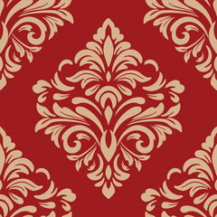 Elegant Seamless Damask Pattern – Vintage Ornamental Floral Background for Luxury Design and Home Decor